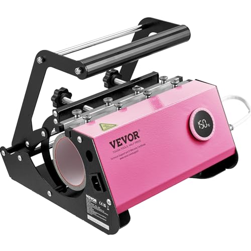 VEVOR Tumbler Heat Press Machine, Tumbler Press for 30OZ 20OZ Sublimation Straight Skinny Tumblers, with Knob Control Temp&Timer Setting for 11-16oz Mugs, Mug Press with Paper Heat Tape Gloves-Pink VEVOR