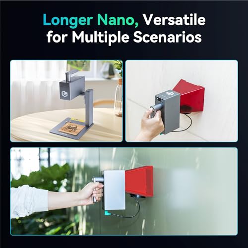Longer Nano Laser Engraver Machine with 6W Diode, 5000mm/s High Speed & 0.05mm Precision - Portable Handheld Laser Cutter for Wood, Metal, Leather, Jewelry Longer