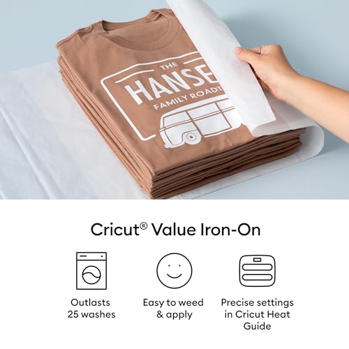 Cricut® Value Iron-On, Black (12 in x 5 ft)- HTV Heat Transfer Vinyl Cricut