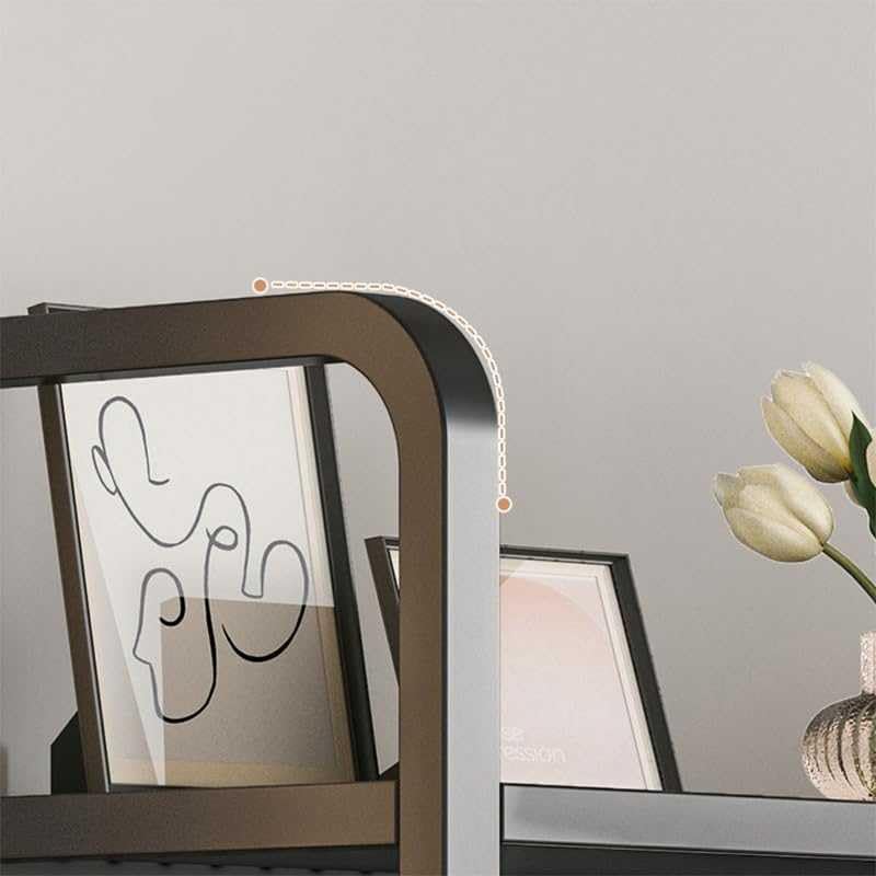 FUYAO 3 Tier Metal Hutch Bookcase Organizer, Sturdy Desktop Bookshelf for Office Desk, Countertop Hutch Display Shelf for Home Dorm Computer Desk FUYAO