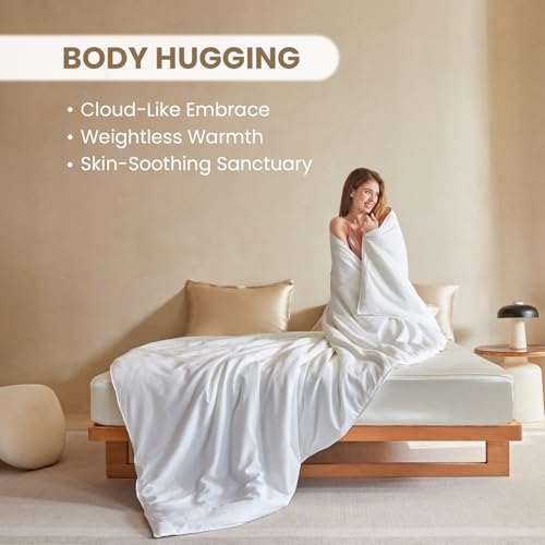 THXSILK Pure Mulberry Silk Comforter Cool for Summer, Grade 7A Natural Mulberry Silk Filled Duvet Luxury Bedding, Cotton Cover, King Size 102in x 91in/260cm x 230cm, Weight 1.98lb/0.9kg THXSILK