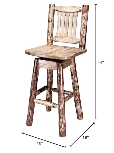 Montana Woodworks Barstool with Back and Swivel Montana Woodworks