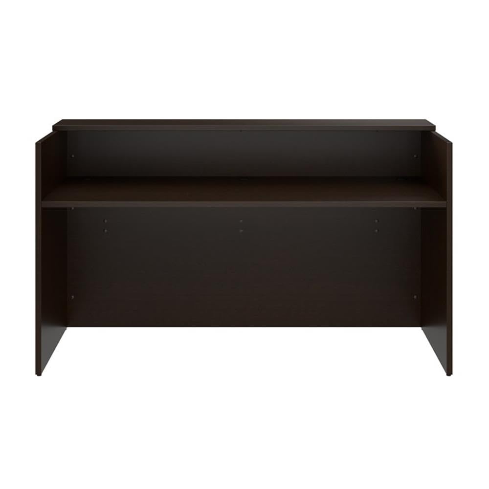 Bush Business Furniture Arrive 72W x 30D Reception Desk with Shelf in Mocha Cherry, Modern Receptionist Station for Office Waiting Room Bush Furniture