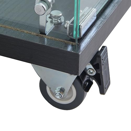 Glass Display Cabinet with 12 Shelves with 3 Columns, 4 Tier Curio Cabinet with Doors, Fast Installation, Floor Standing Tempered Glass Collection Display Showcase for Bedroom, Living Room (Black-A) AONYAYBM