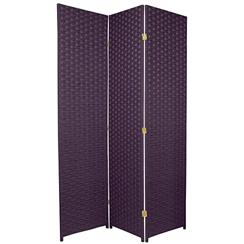 Red Lantern 6 ft. Tall Woven Fiber Room Divider - Special Edition - Deep Purple - 3 Panel Red Lantern