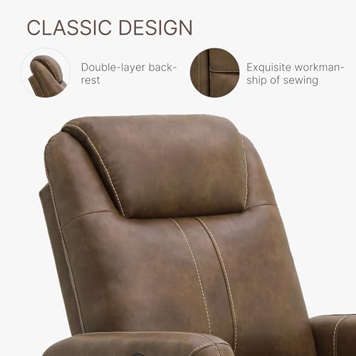KISLOT Leather Recliner Chair Faux Reclining Sofa Lazy Boy Glider Rocking Function with Armrest for Living Room Bedroom Home Theater Seating KISLOT