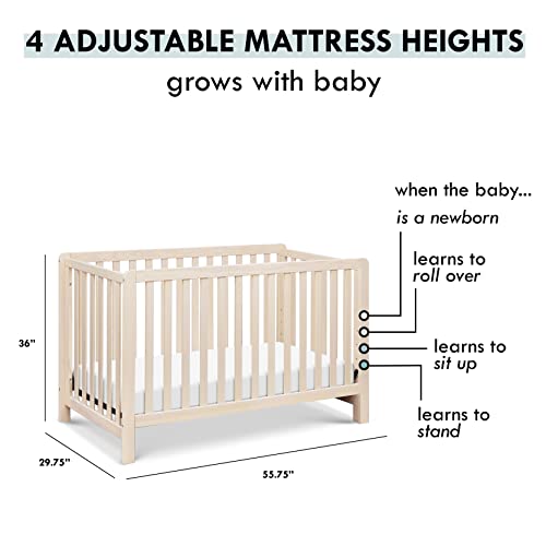 Carter's by DaVinci Colby 4-in-1 Low-Profile Convertible Crib in Washed Natural, Greenguard Gold Certified Carter's by DaVinci