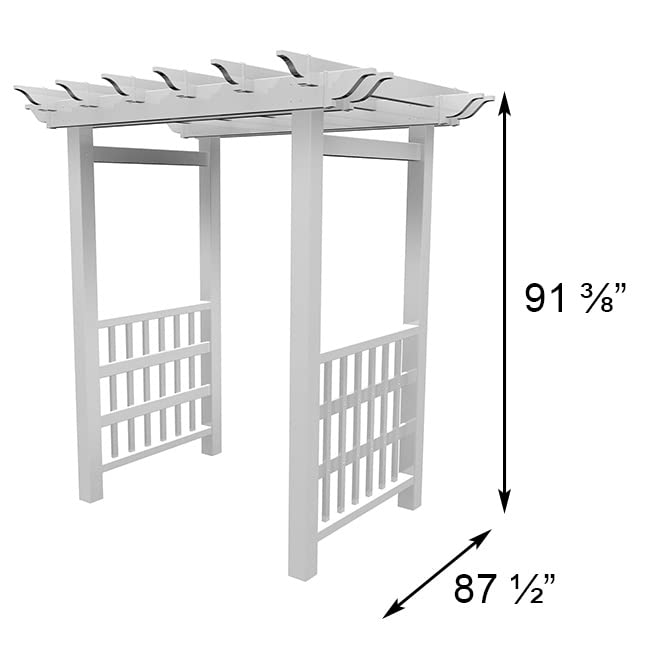 New England Vinyl Arbor Trellis, Heavy Duty Arch for Climbing Plants, White Garden Arch, 91.375" Height Generic