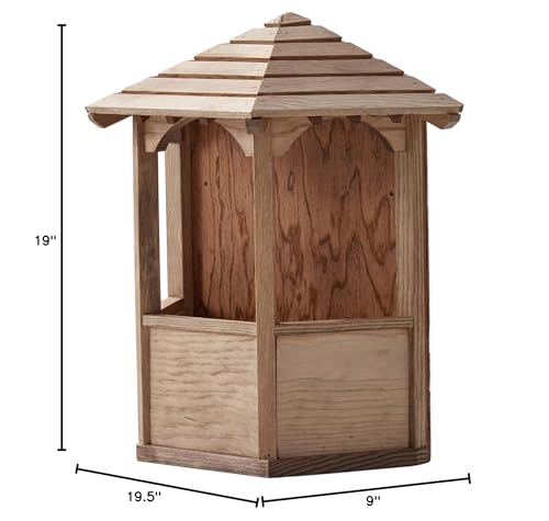 SamsGazebos Wall Mount English Garden Style Wood Gazebo Planter with Decorative Roof, 19-1/2 by 19 by 9-Inch, Brown SamsGazebos