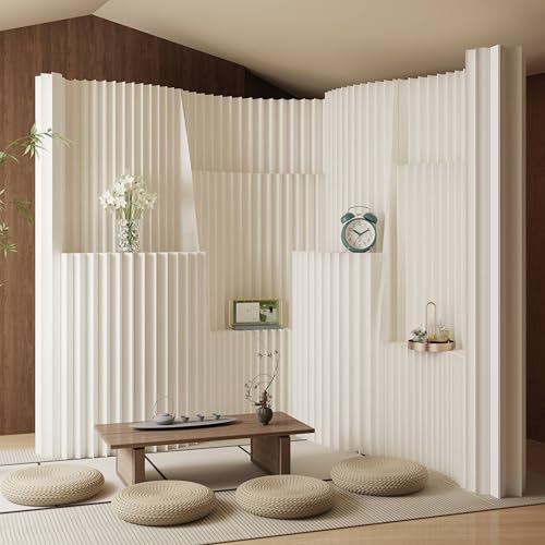 Paper Bookshelf Room Divider Portable Room Dividers and Folding Privacy Screens Displays for Room Separation for Room Separation Dorm Office Studio Exhibition Store 5.91ft H * 13.13ft L * 1.41ft W YTMPGM