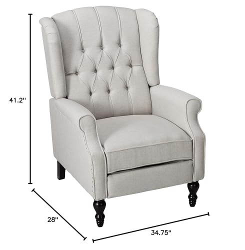 Christopher Knight Home Walter Fabric Recliner, Light Grey Dimensions: 34.75”D x 28.00”W x 41.25”H Christopher Knight Home