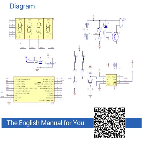 MiOYOOW TJ-56-428 4-Digit Digital DIY Clock Kits with Acrylic Shell, DIY Alarm Clock Soldering Practice Kit for Students and DIYers, DIY Electronics Kit for Learning Electronics MiOYOOW