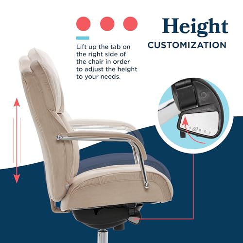 La-Z-Boy Sutherland Ergonomic Fabric Swivel Computer and Desk Chair, Cream (CHR10048D) La-Z-Boy