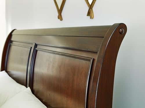 Signature Design by Ashley Trellington Traditional King Sleigh Storage Bed, Foundation or Box Spring Not Needed, Dark Brown Signature Design by Ashley