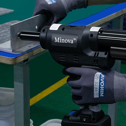 Minova 18V Brushless Rivet Gun, Battery Cordless Rivet Tool Compatible with Stainless Steel Rivets, Bare Machine Automatic Rivet Recoil with MWK Battery Converter, Portable Carrying Case Minova