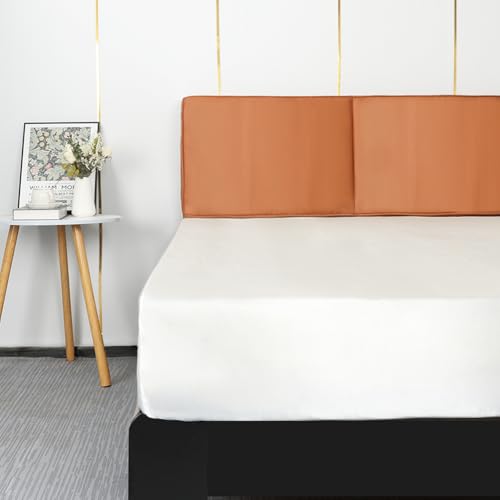 Lirex Satin Fitted Sheet Twin XL Size,Luxury & Ultra Soft Deep Pocket Single Bottom Bed Sheets Sold Separately, White Lirex