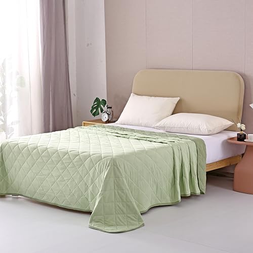 EVOLIVE Elastane Diamind Quilted All Season Light Weight Single Reversible Cooling Quilt/Comforter (Green, Twin) EVOLIVE