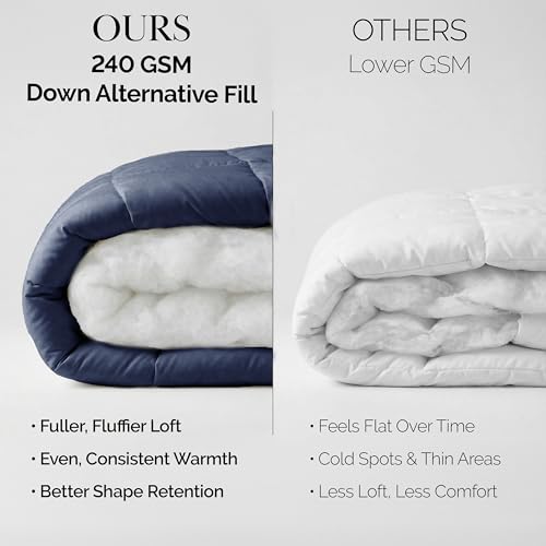 Southshore Fine Living, Inc. Quilt Comforter, Oversized King Bedding Comforters, Duvet Insert Cal King Down Alternative Comforter, Soft & Cozy Bedspread, Dark Blue Southshore Fine Living, Inc.