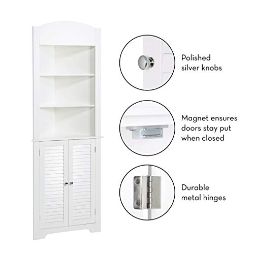 RiverRidge Ellsworth Collection Tall Corner Cabinet, White RiverRidge