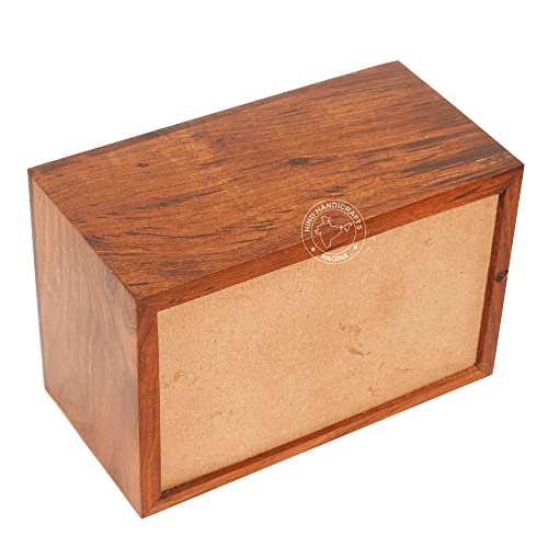 HIND HANDICRAFTS Rosewood Top Engraved Wooden Cremation Urns for Human Ashes Adult - Handcrafted Funeral Memorial Ashes Urn - Columbarium Urn (Celtic Hind Handicrafts