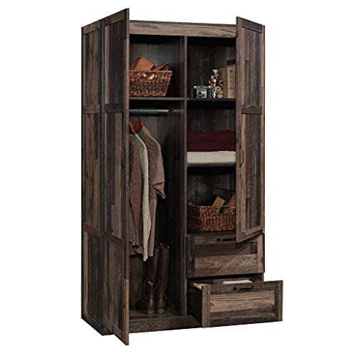 Sauder Miscellaneous Storage Wardrobe, L: 40.0" x W: 19.45" x H: 71.1", Reclaimed Pine Finish Sauder