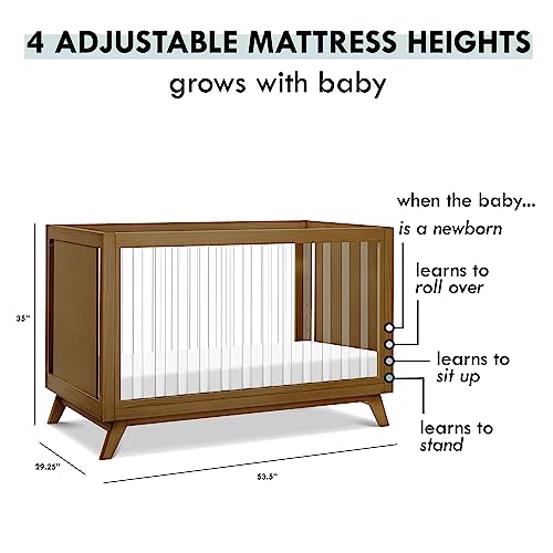 DaVinci Otto 3-in-1 Convertible Crib in Walnut with Acrylic Slats, Greenguard Gold Certified DaVinci