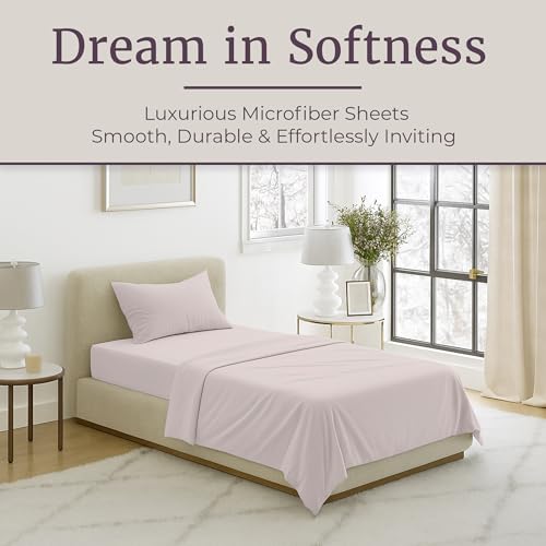Brushed Microfiber Sheet Set- 3 Piece Bed Linens-Fitted & Flat Sheets, Plus A Pillowcase-Wrinkle, Stain & Fade Resistant by Lavish Home (Twin, Beige) Lavish Home