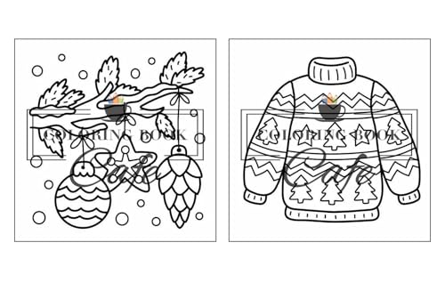 Cozy Christmas: Cute and Cozy Coloring Book for Adults & Teens Featuring Easy and Bold Christmas Designs WoodArtSupply