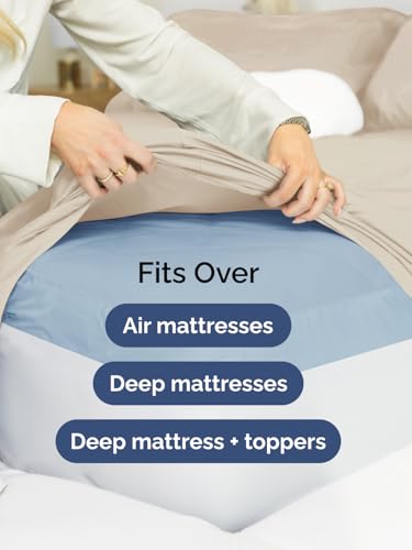 Extra Deep King Sheet Set - 6 Piece Breathable and Cooling Sheets - Hotel Luxury Bedding for Women, Men, Kids & Teens - Easy & Secure Fit - Soft, Wrinkle Free and Comfy - Extra Deep Pockets - Wheat CGK Unlimited