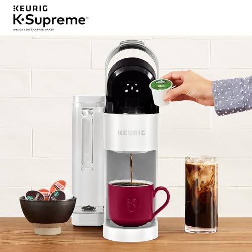 Keurig K-Supreme Single Serve K-Cup Pod Coffee Maker, MultiStream Technology, 4 Brew Sizes, 66oz Dual-Position Removable Reservoir, White Keurig