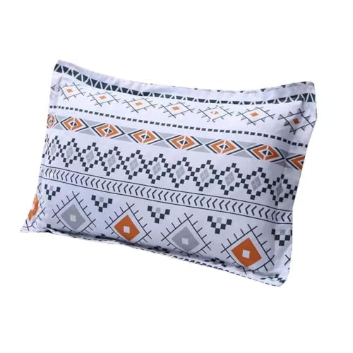 MAG 3PCS Colorful Bohemian Bed Sheet Twin Size, Retro Orange Printed Boho, Microfiber Bedding Sheet, 1 Fitted Sheet with 2 Pillowcases, 14 Inches Deep MAG