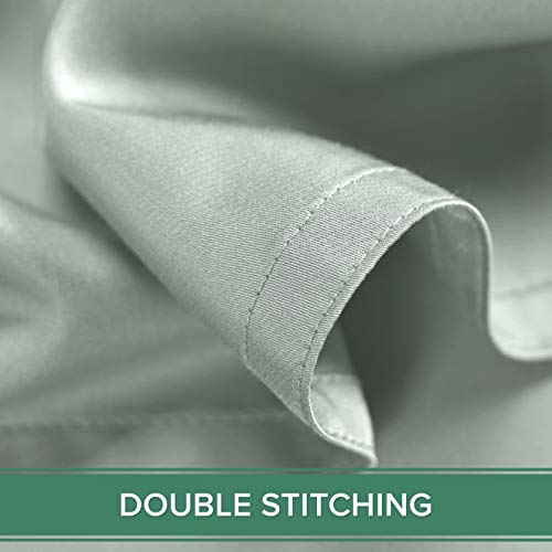 Pure Bamboo Queen Sheets, Genuine 100% Organic Viscose Derived from Bamboo Bed Sheet Set, Luxuriously Soft & Cooling, Double Stitching, 2 Year Quality Promise (Queen, Sea Glass) Pure Bamboo