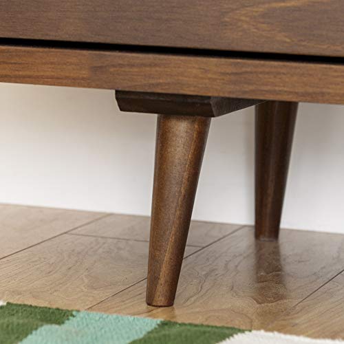 Walker Edison 3-Drawer Mid Century Modern Wood TV Stand for TV's up to 65" Flat Screen Cabinet Door Living Room Storage Entertainment Center, 58 Inch, Walnut Walker Edison