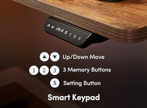 FEZIBO Electric Standing Desk, 63 x 24 Inches Height Adjustable Stand up Desk, Sit Stand Home Office Desk, Computer Desk, Rustic Brown FEZIBO