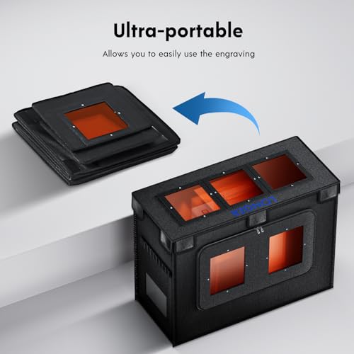 LONGER Laser Engraver Enclosure with Vent, 28.8x15x21.6 inches Laser Cutter Machine Protective Cover for Most Laser Engraving Machine Insulates Against Smoke and Odor Noise Reduction Eye Protection Longer