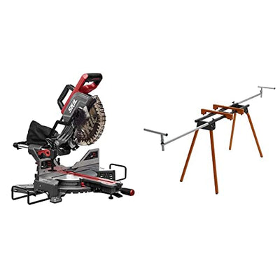 Skil 10" Dual Bevel Sliding Compound Miter Saw (MS6305-00) and BORA Portamate PM-4000 Heavy Duty Folding Miter Saw Stand with Tool Mounting Bars