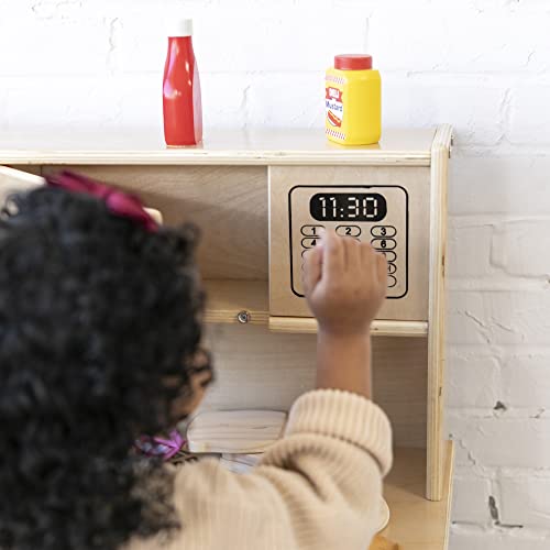 ECR4Kids 4-in-1 Kitchen, Sink, Stove, Oven, Microwave and Storage, Play Kitchen, Natural ECR4Kids