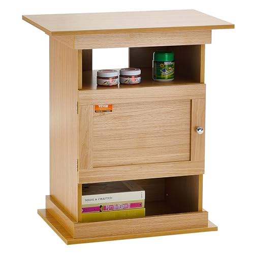 VEVOR Aquarium Stand, 20 Gallon Fish Tank Stand, 25.2 x 15.7 x 28.3 in MDF Turtle Tank Stand, 167.6 lbs Load Capacity, Reptile Tank Stand with Storage, Cabinet and Hardware Kit, Basswood Color VEVOR