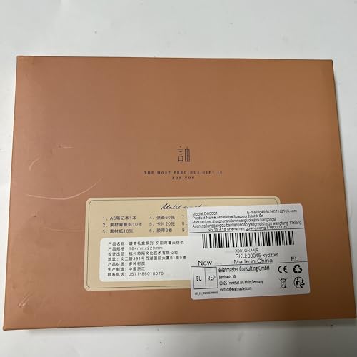 Draupnir Aesthetic Scrapbook Kit(348pcs), Bullet Junk Journal Kit with Journaling/Scrapbooking Supplies, Stationery,A6 Grid Notebook with Graph Ruled Pages DIY Scrapbook Gift for Teen Girl Kid(Sunset) Draupnir