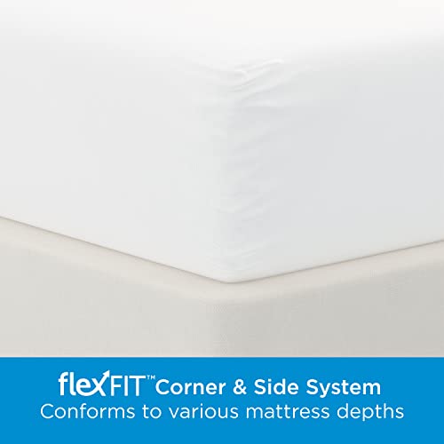 AllerEase Waterproof Mattress Protector Stain Protection Twin Size Allergen Barrier Hot Water Washable Machine Washable Durable Zippered Knit Mattress Cover Stretch Corners (White) Aller-Ease