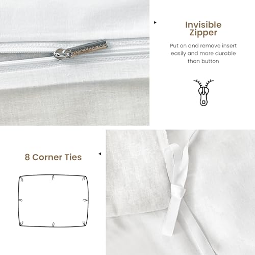 Style Quarters Dahlia Lane 3pc Duvet Cover Set - Multi-Color Floral Stems with White Leafy Silhouettes - 100% Cotton - Machine Washable - Includes 1 Duvet Cover + 2 Shams (Queen) SO OQ STYLE QUARTERS