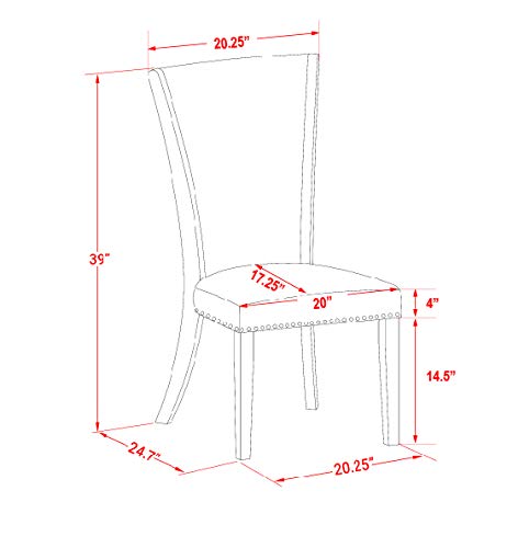 East West Furniture LAVE9-88-04 9 Piece Kitchen Table & Chairs Set Includes a Rectangle Dining Table with Removable Leaf and 8 Light Tan Linen Fabric Parson Chairs, 42x92 Inch, Walnut East West Furniture