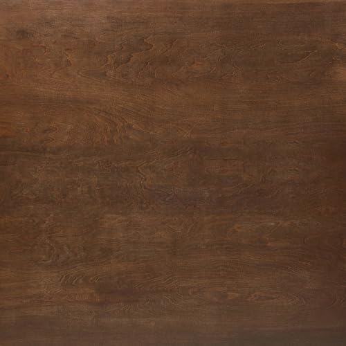 AMERLIFE Solid Wood 5-Piece Dining Table Set, Mid Century Modern Dining Set W/ 4 Chairs, Chairs with Curved Backrests & PU Cushioned, Space Saving, Black/Walnut AMERLIFE