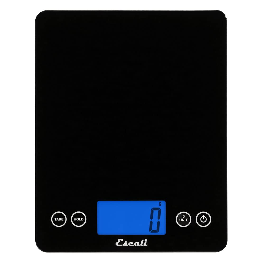 Escali 2210IB ArtiXL Extra-Large Glass Digital LCD Display Kitchen Scale, Measures Liquid and Dry Ingredients, Tare Function, 22lb Capacity, Black Escali