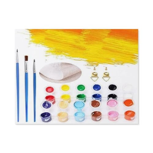 hdksyhsu Paint by Numbers,Palm Springs California Vintage Travel Poster,Landscape Kit for Adults Beginner DIY Oil Painting(20x30cm-BB19 hdksyhsu