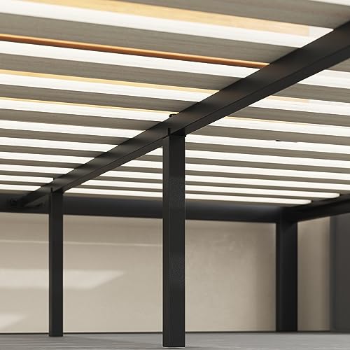 ZINUS Paul Metal and Wood Platform Bed Frame / No Box Spring Needed / Wood Slat Support / Easy Assembly, Full Zinus