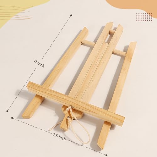 DOMMARE 11 in Painting Easel Stand Wood Tabletop Easels for Canvases, Art, Crafts, Small Wooden Table Top Paint Tripod Station for Kids Adults, Portable Display Photo Picture Sign Holder(2 Pack) DOMMARE