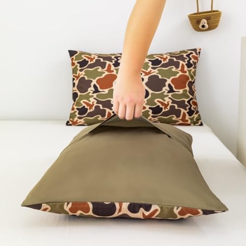 CKOU CCOO Duck Camo Bedding Set Twin Size for Boys,Green Camouflage Comforter Set,Duck Hunting Bed Sets,Camo Bedroom Decor for Teens Kids CKOU CCOO