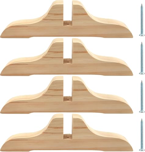 4pcs Folding Room Divider Stand,Wooden Room Divider Stand with Screws,Folding Privacy Screen Holder, Room Screen Holder Feet Partition for Hotel Home Office (Wood) YtotY