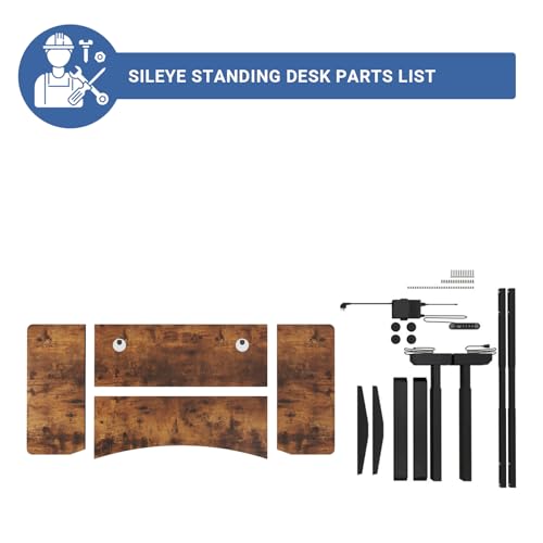 Sileye Electric Sit Dual Motor Height Adjustable, Memory Stand Up Desk with Drawer, Ideal for Daily Use at Home Office, Bedroom, 63x30 Inch, Dark Brown Sileye